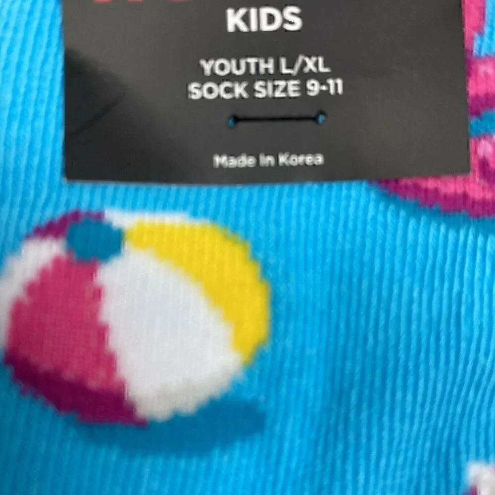 NEW Hot Sox Set of 2 Kids Socks Large/X-Large L/XL Pool Floats Unicorn Aqua Pink